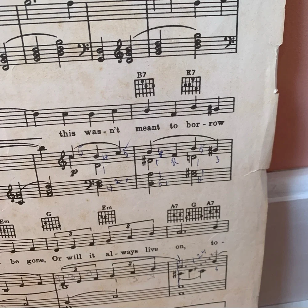 Vintage Sheet Music Score Tonight We Love Piano Concerto Tachaikowsky